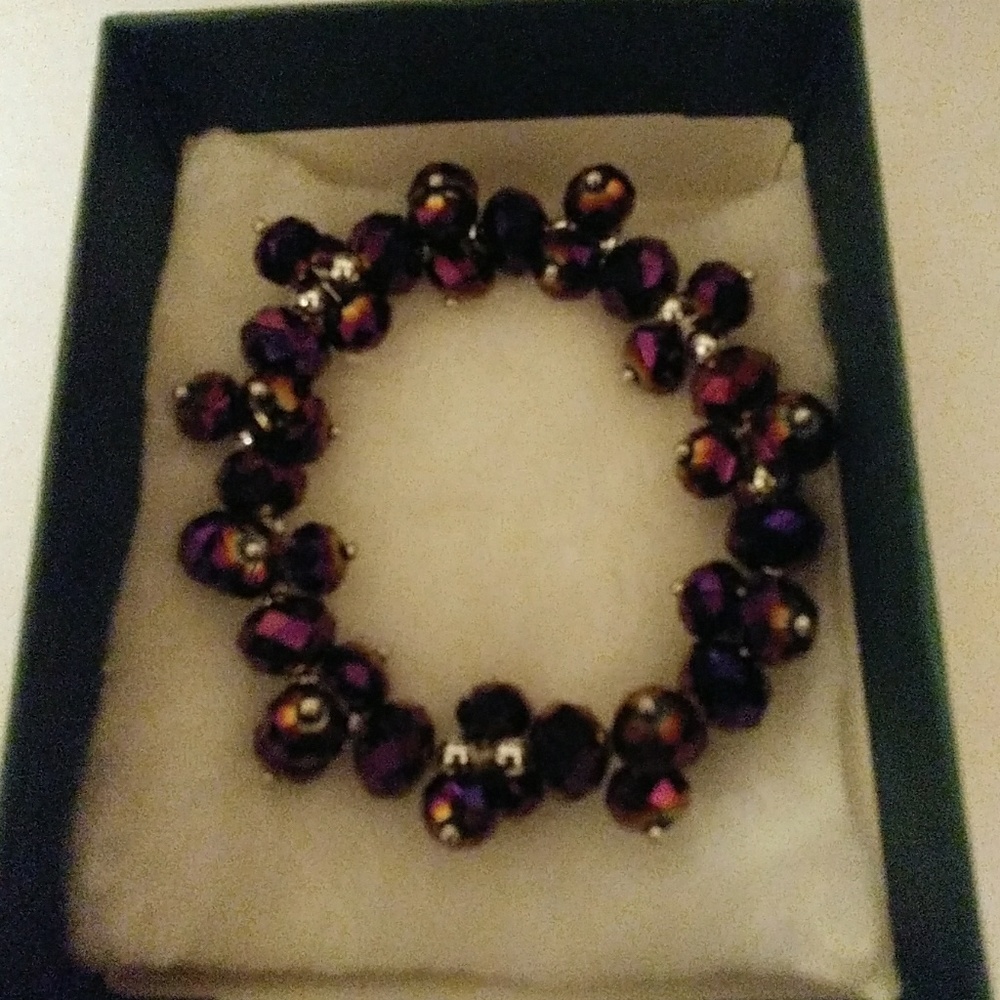 Purple Metallic Crystal Bracelet - Picture 3 of 8